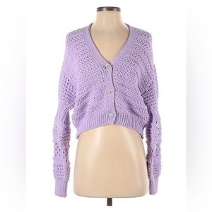 Zara Purple Jewel Pearl Button Cardigan